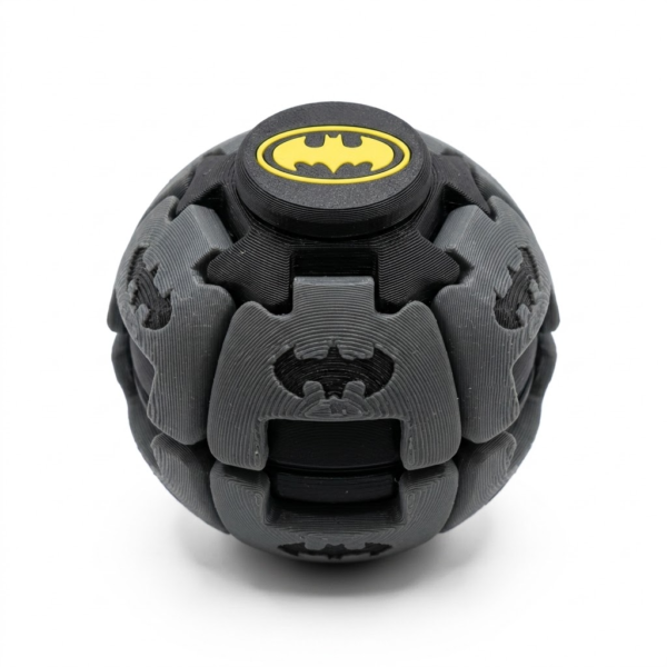 白色蝙蝠侠 Comic Hero Inspired 3D Fidget Sphere | 2-in-1 Press & Rotate Puzzle Ball for Stress Relief