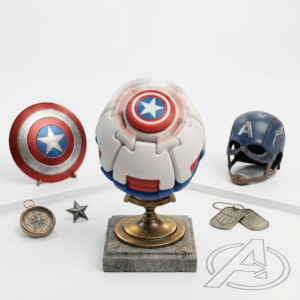 Super Hero Theme Fidget Sphere, Premium 3D Printed Rotating Puzzle Ball, Unique Stress Relief Desk Toy & Collectible Gift