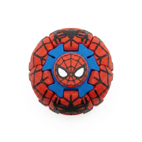 Super Hero Theme Fidget Sphere, Premium 3D Printed Rotating Puzzle Ball, Unique Stress Relief Desk Toy & Collectible Gift