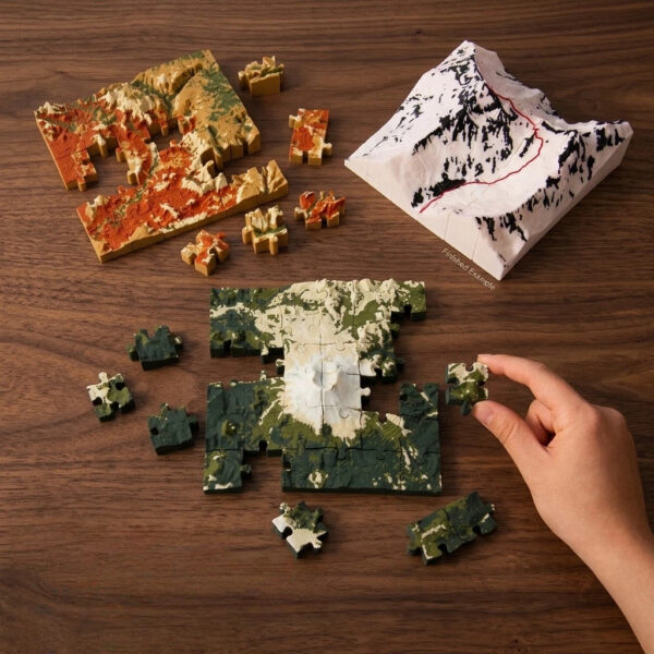 4 3D Topographical Relief Puzzle | Interactive World Mountain Terrain Set 36pcs (6x6)
