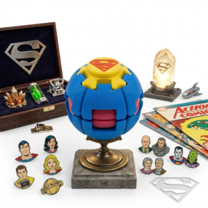 Super Hero Theme Fidget Sphere, Premium 3D Printed Rotating Puzzle Ball, Unique Stress Relief Desk Toy & Collectible Gift